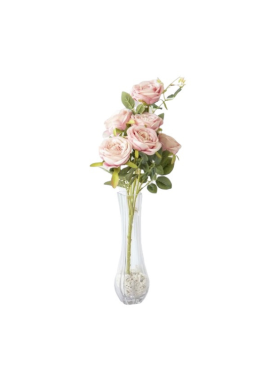 Vara De Peonias Rose Artificial Rosa 45 Cm
