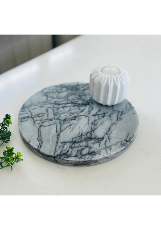 Tabla Marmol Circular Gris