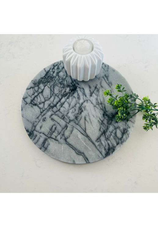 Tabla Marmol Circular Gris