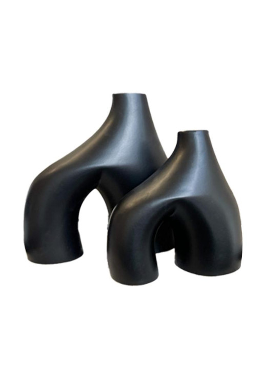 Florero Clark Black "l" Diseño Moderno