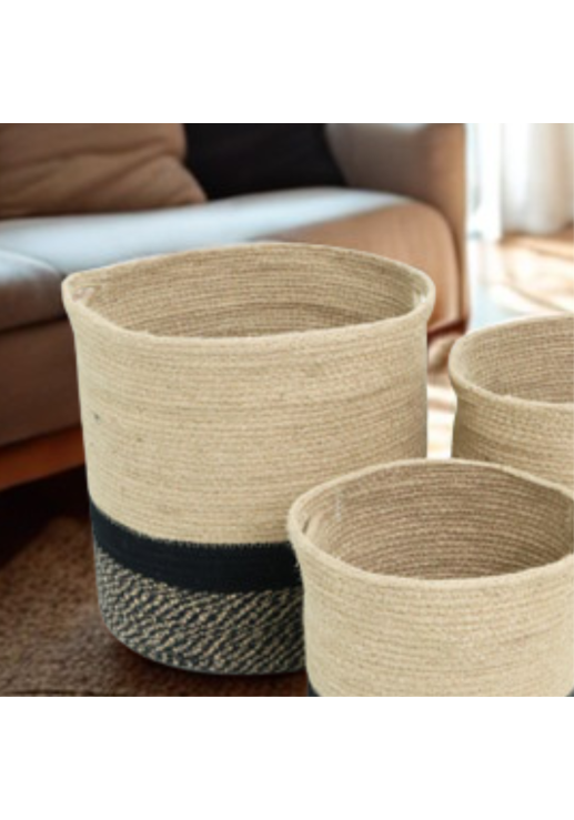 Canasto Lour Negro Y Beige Multiuso