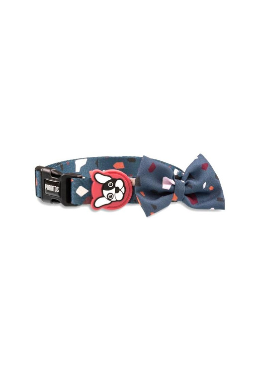 Collar Con Moño Rocky Azul (acero) M