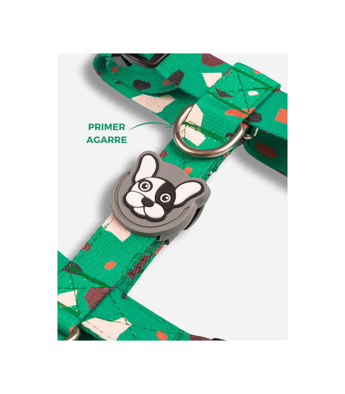 Pretal Doble Agarre Rocky Verde S