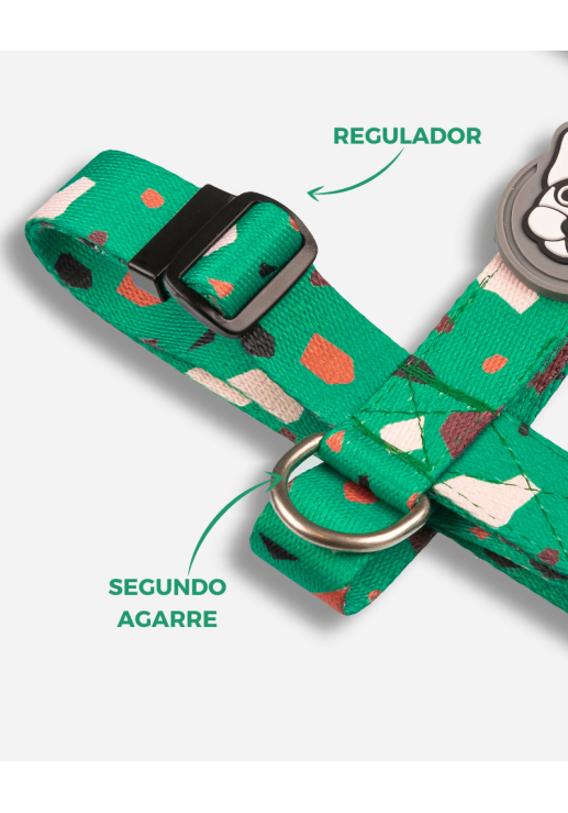 Pretal Doble Agarre Rocky Verde S