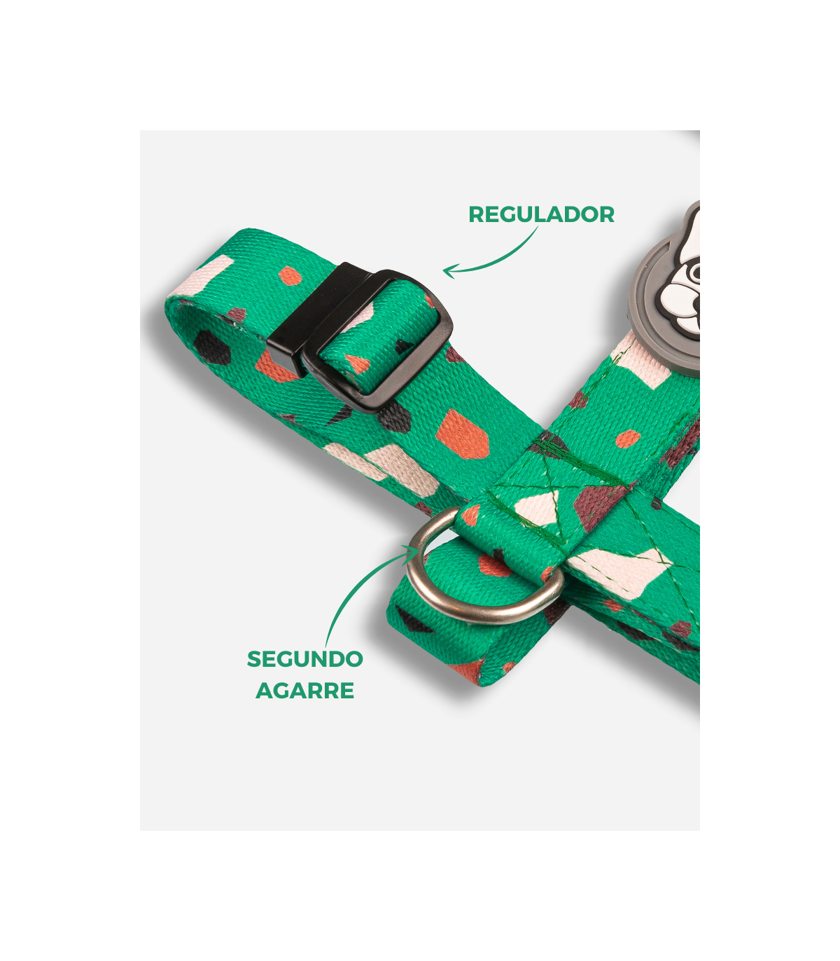 Pretal Doble Agarre Rocky Verde S