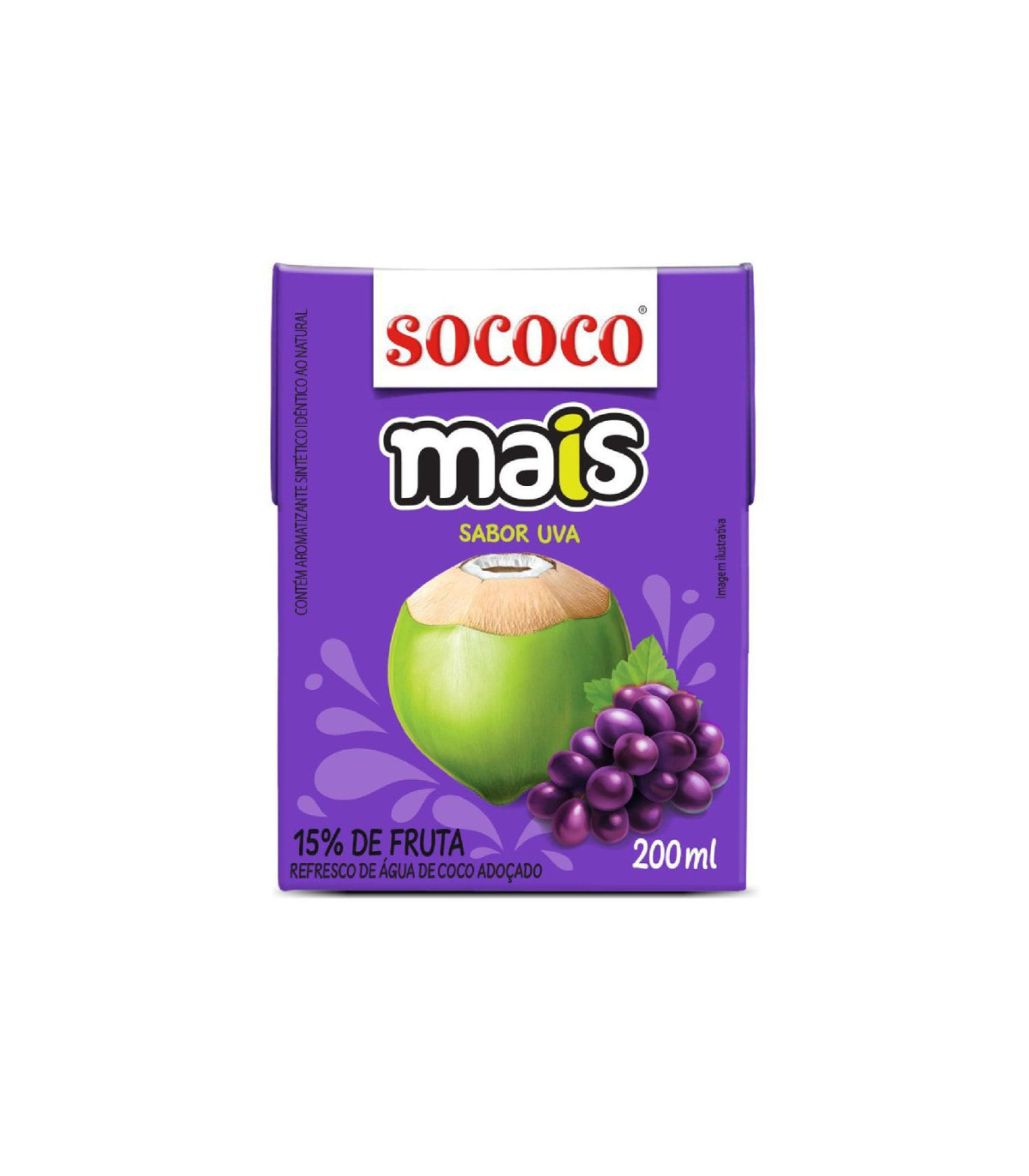 Agua De Coco Uva - 200 Ml