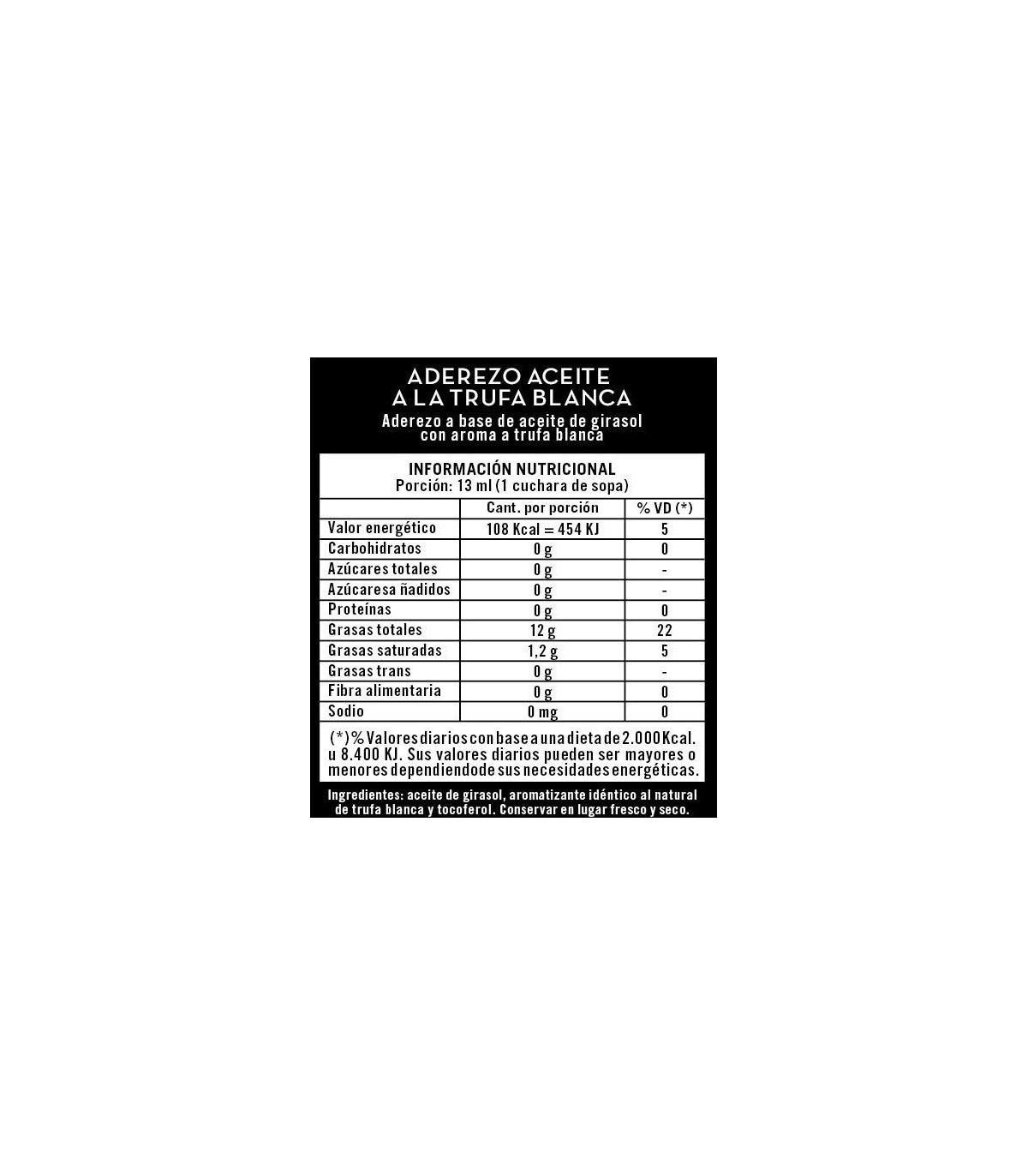 Aceite A La Trufa Blanca - 250 Ml