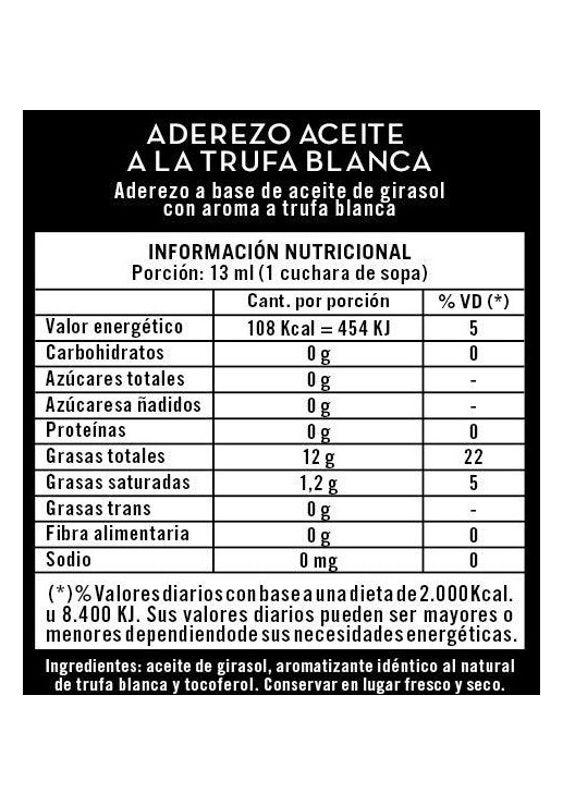 Aceite A La Trufa Blanca - 250 Ml