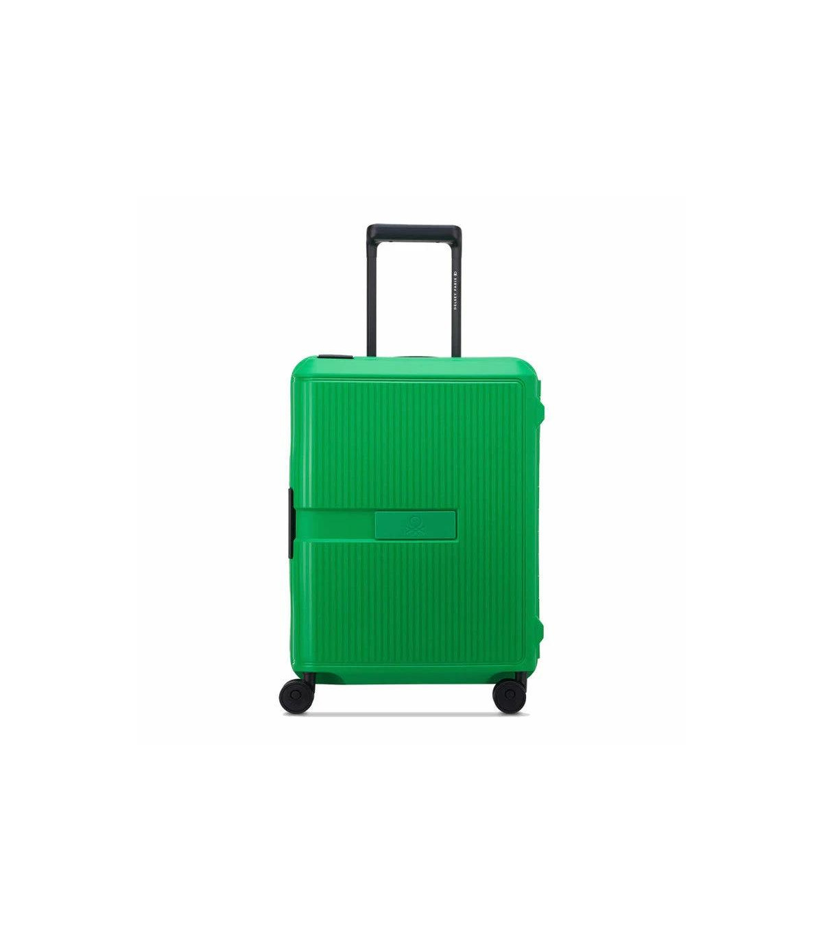 Valija De Cabina 55 Cm. Slim Benetton Color Block Harside By Delsey - Verde