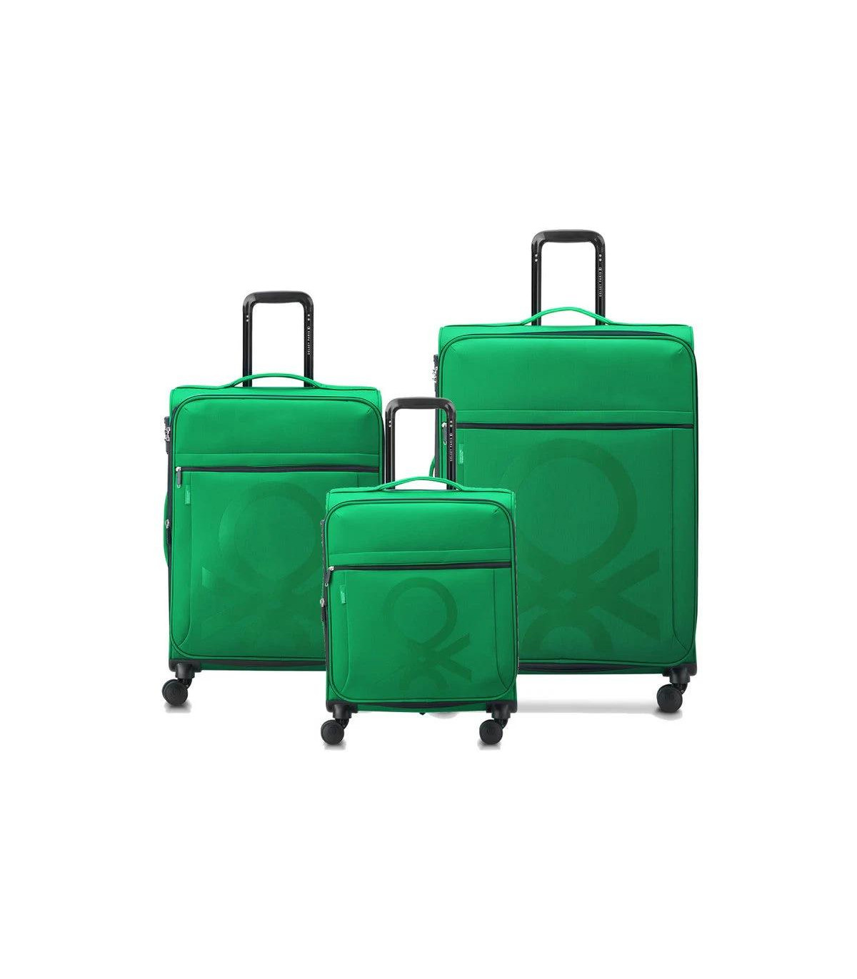 Set De 3 Valijas Expandibles Benetton Color Block By Delsey - Verde