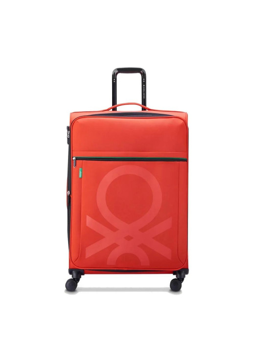 Valija Grande Expandible 77 Cm. Benetton Color Block By Delsey - Rojo