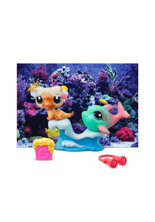Littlest Pet Shop Caja X 2 Con Accesorios - Set En El Mar