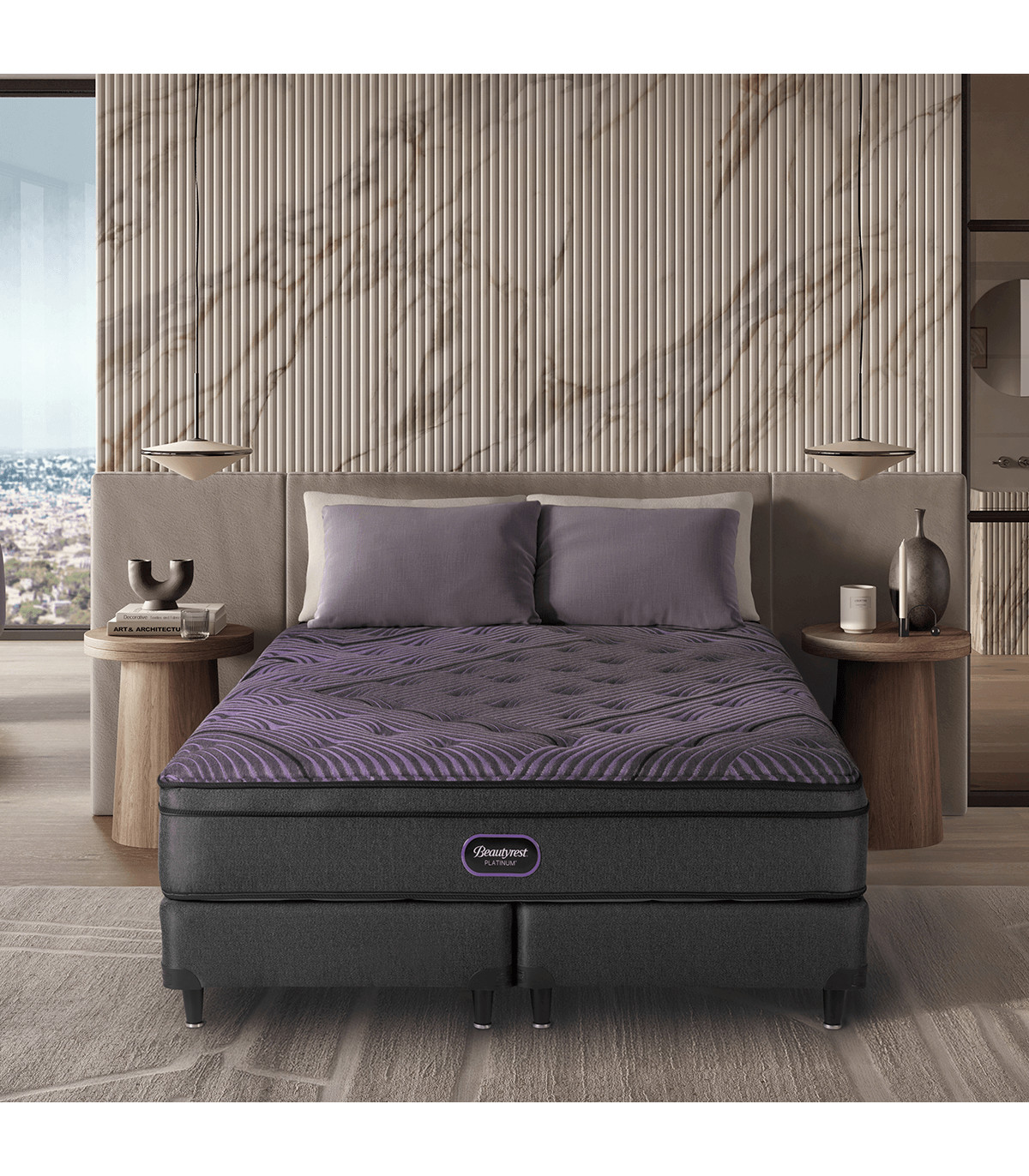 Colchón Y Sommier Simmons Beautyrest Platinum Queen Size 190x160