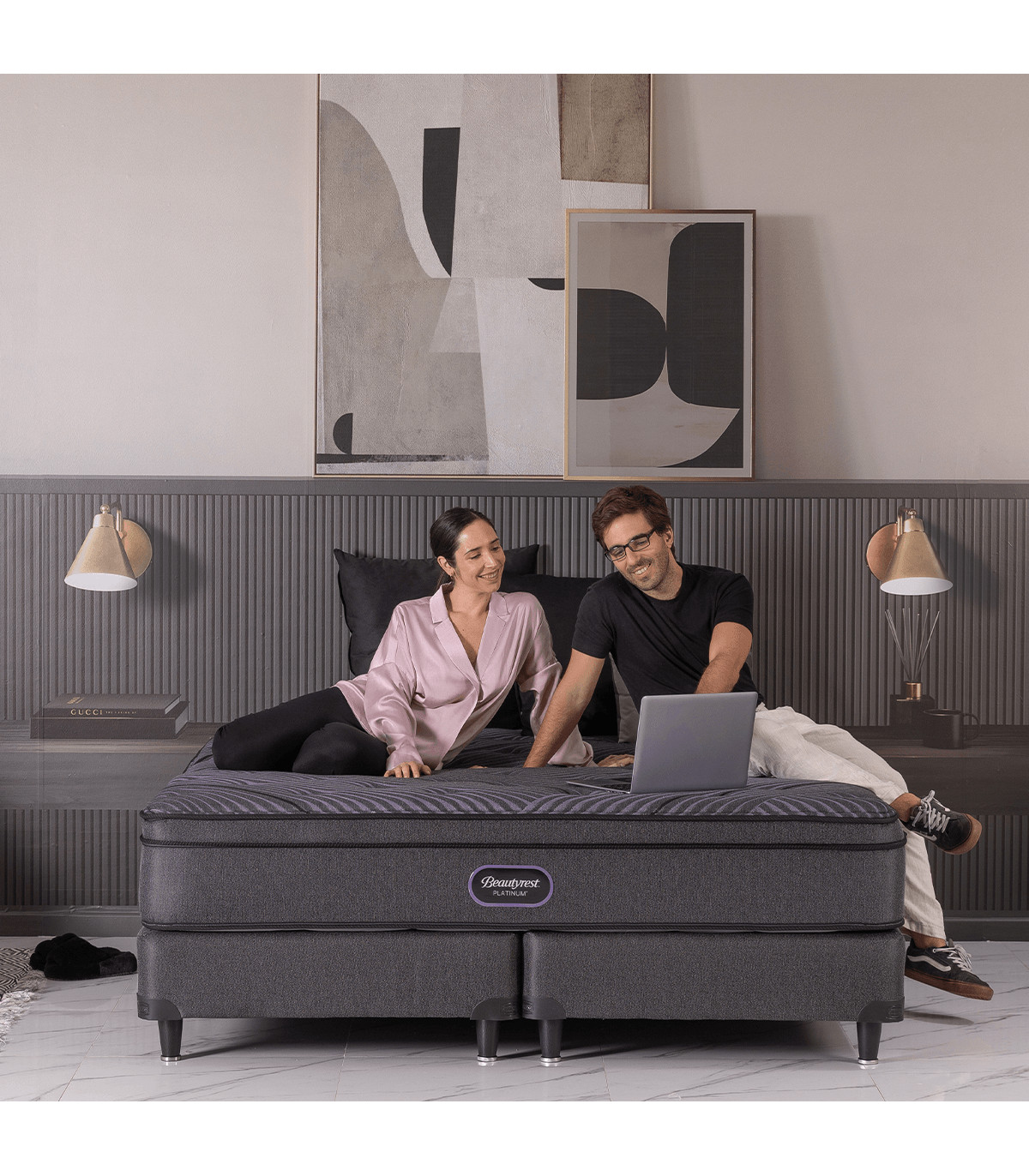 Colchón Y Sommier Simmons Beautyrest Platinum Queen Size 190x160