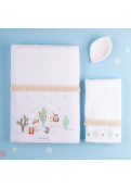Juego De Toallón & Toallita Bordado Confetti 'llamas' ~ - Crudo