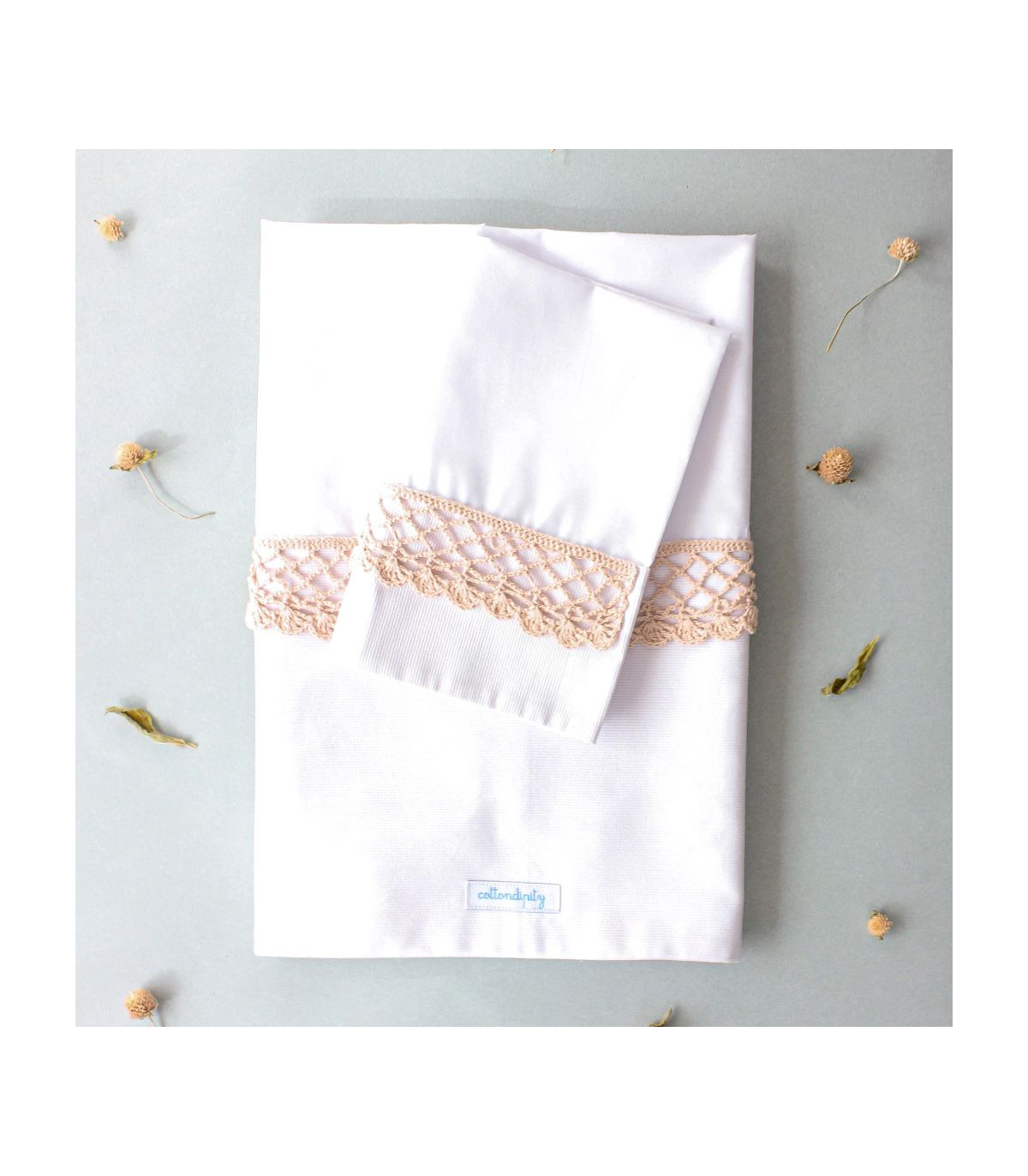 Juego De Sábanas Con Puntilla De Crochet 'pérgola' ~ Guarda Blanca | Puntilla Rosa  - Cuna Charriot | Practicuna