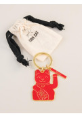 Llavero Lucky Cat Rojo Metálico