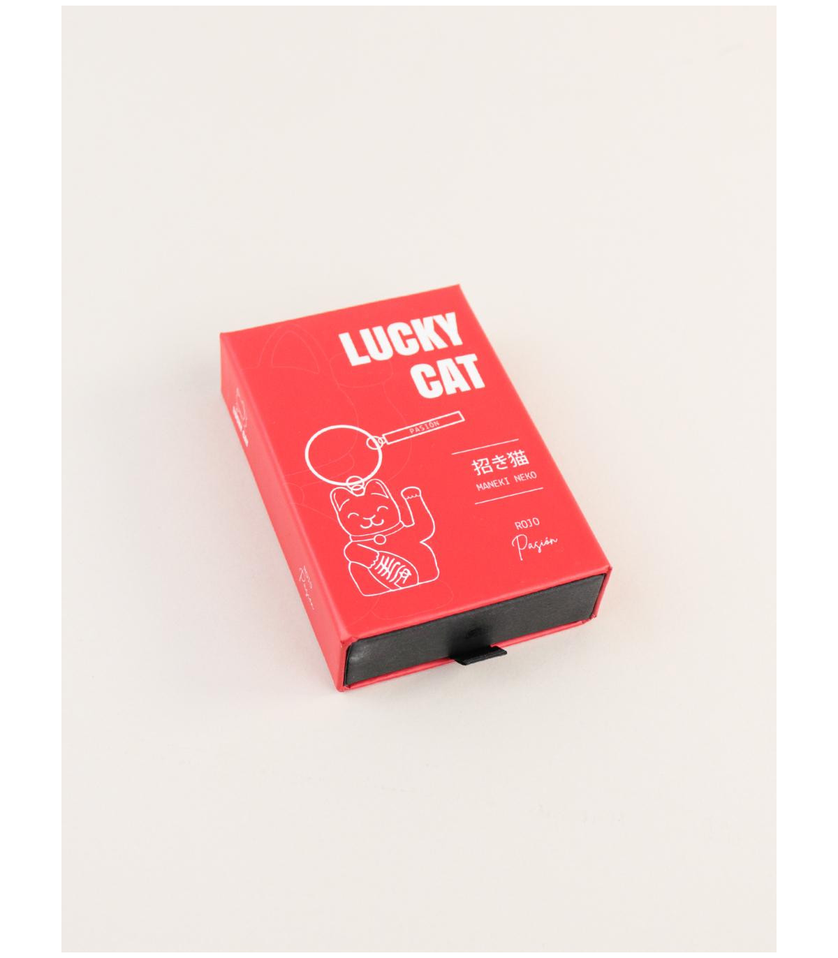 Llavero Lucky Cat Rojo Metálico