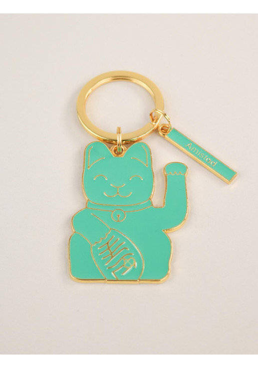 Llavero Verde Agua Lucky Cat