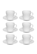 Serena Cream - Set X 6 Tazas De Te Con Plato 220 Cc Oxford