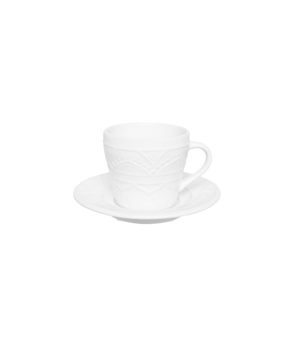 Serena Cream - Set X 6 Tazas De Te Con Plato 220 Cc Oxford