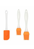 Set X3 Utensilios De Silicona Naranja