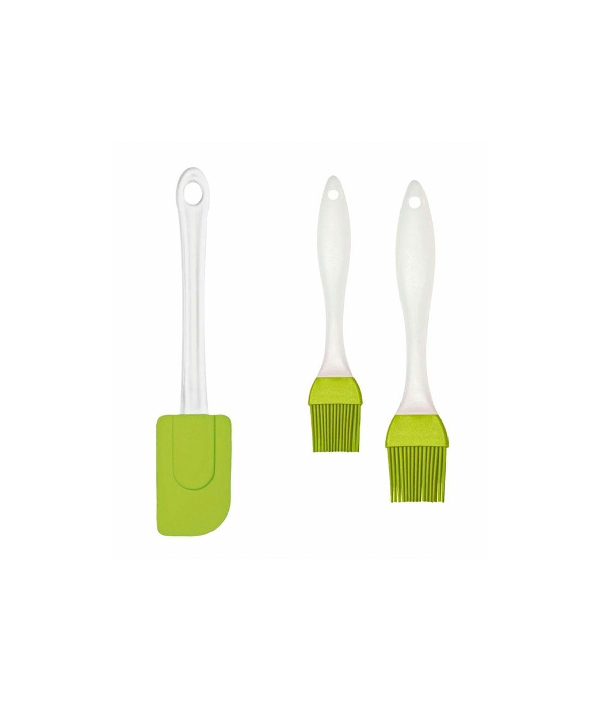 Set X3 Utensilios De Silicona Verde