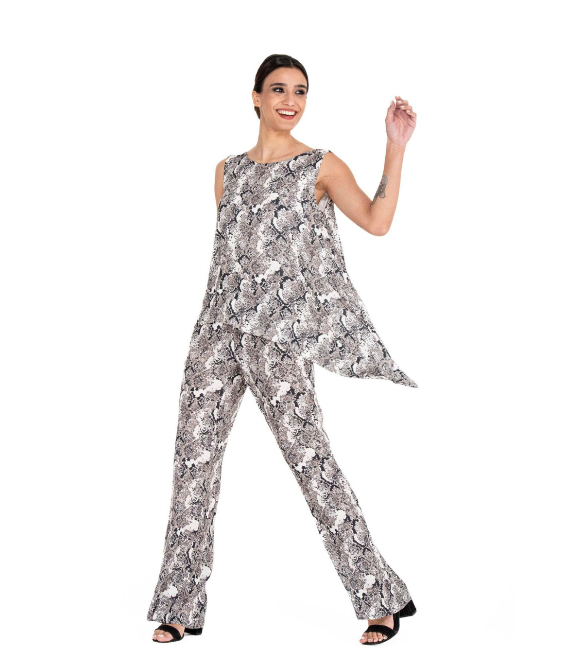 Entero Piton Mujer Mono Largo Estampado