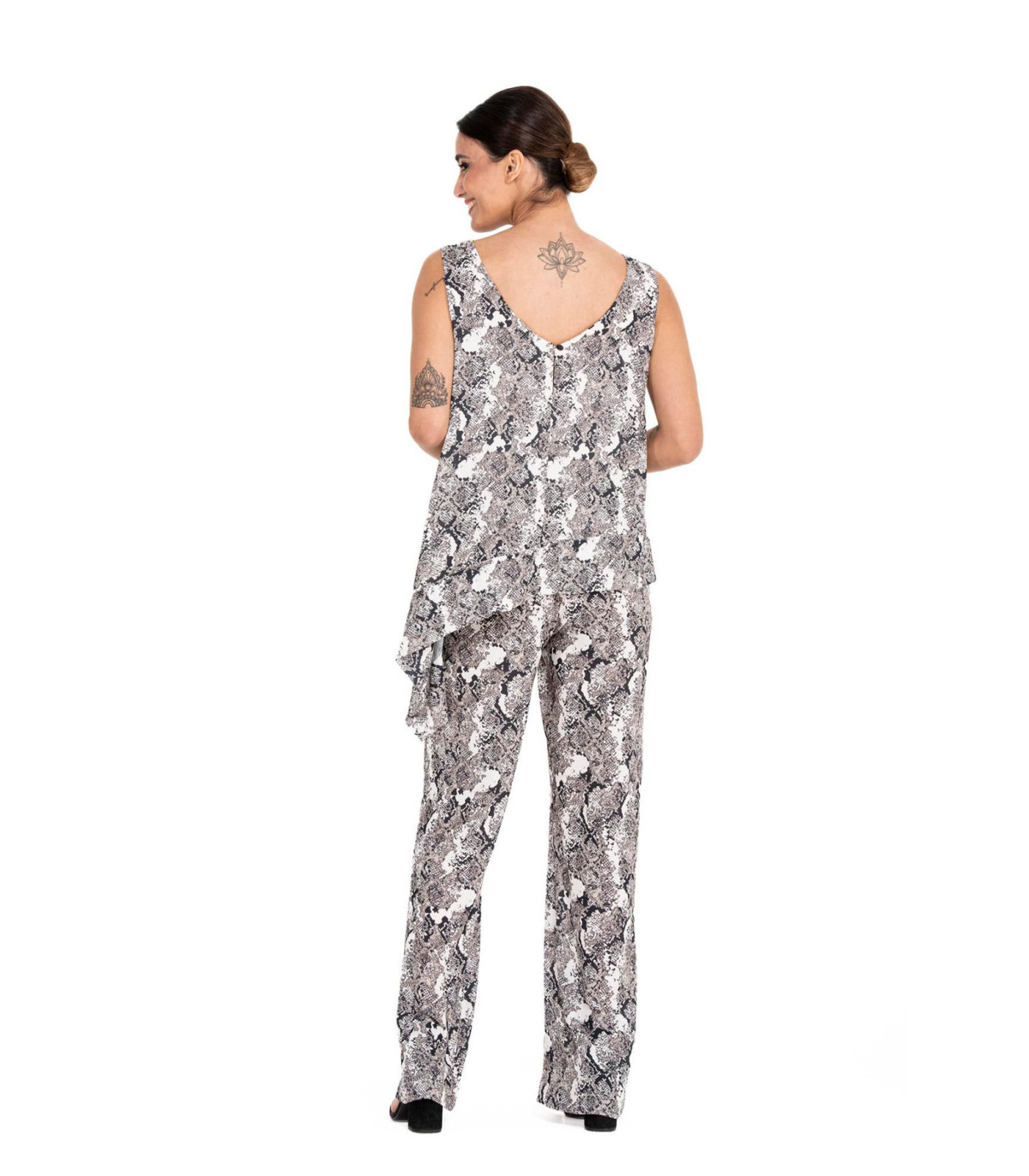 Entero Piton Mujer Mono Largo Estampado