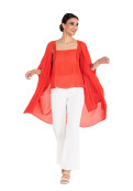 Spolverino Marilyn Rojo Gasa Crepe Elegante