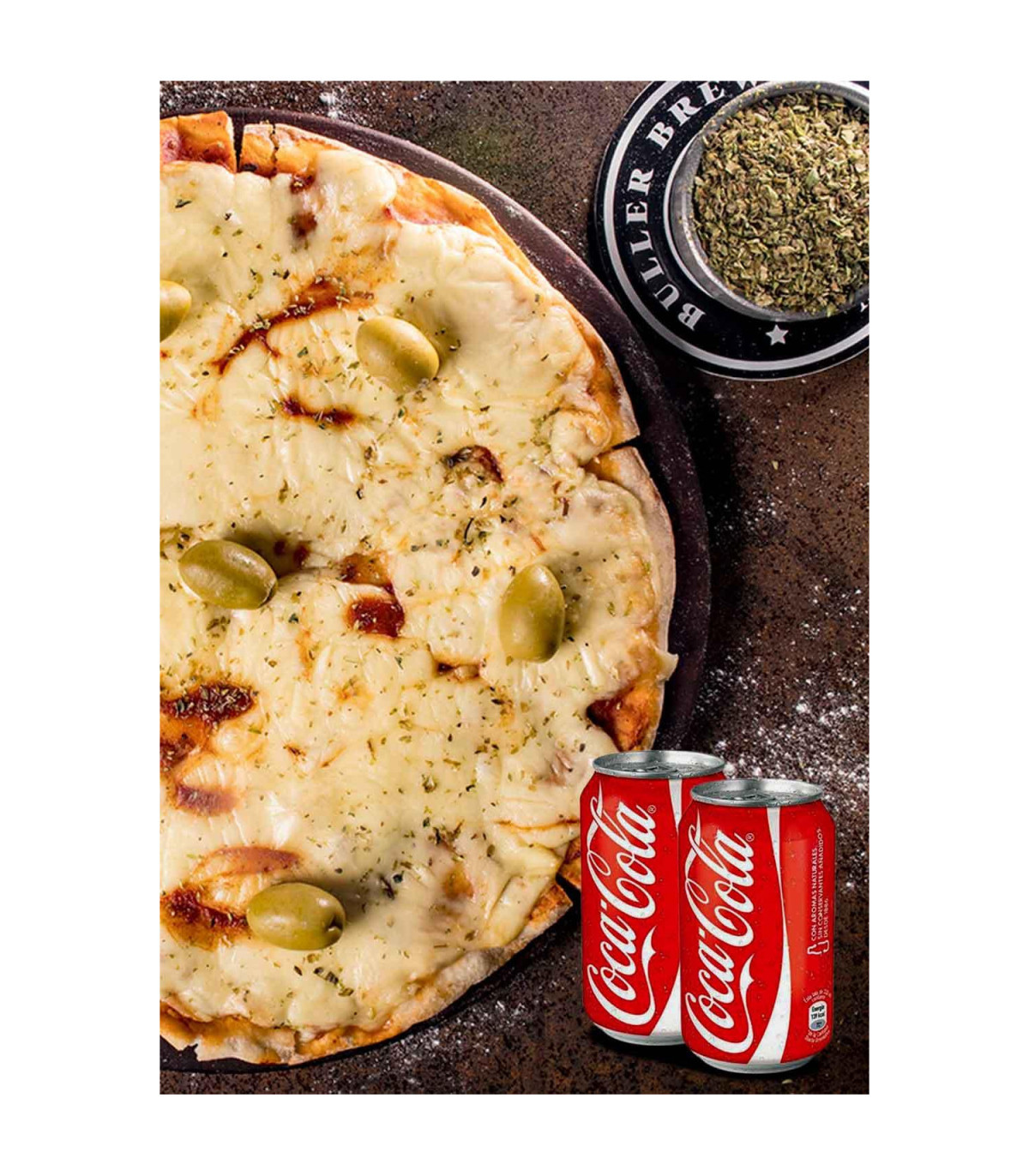 Pizza Muzzarella + 2 Bebidas