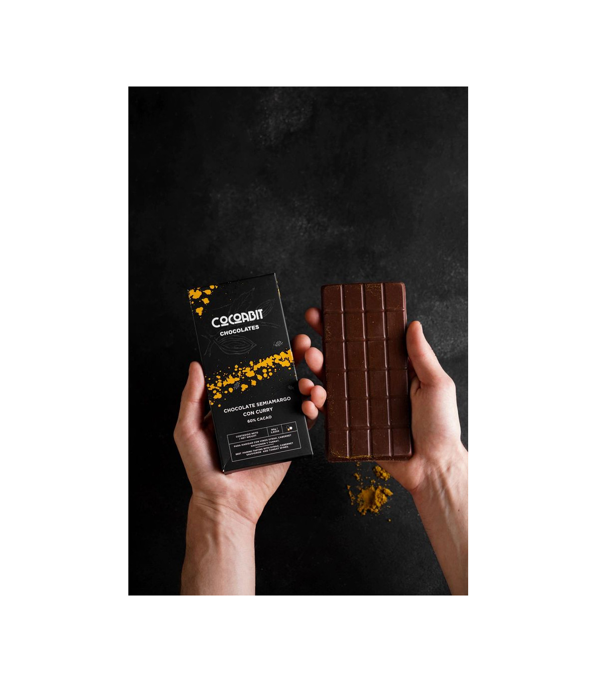 Tableta De Chocolate Semiamargo Con Curry 80 Gr