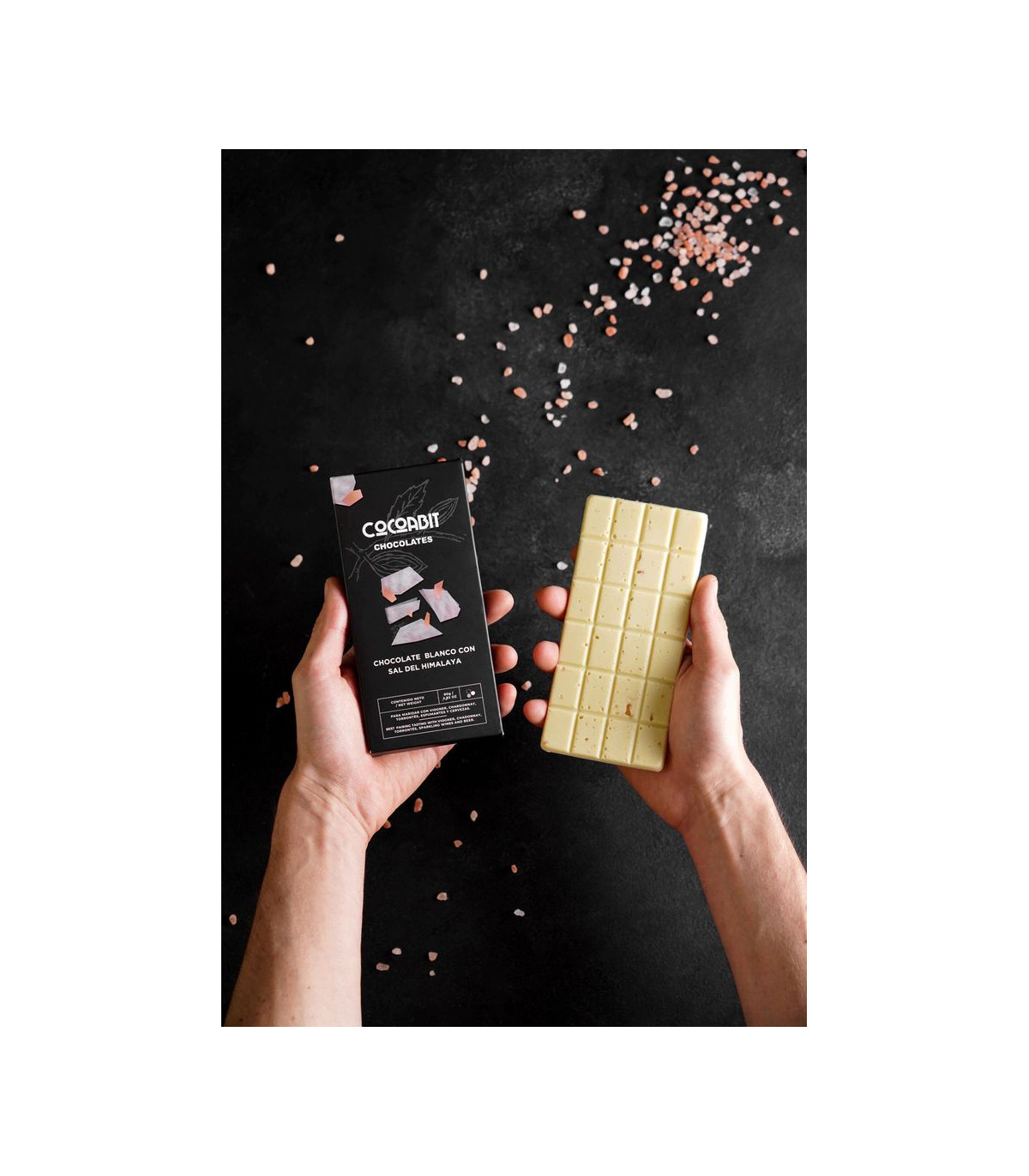 Tableta De Chocolate Blanco Con Sal Del Himalaya 80 Gr