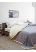 Edredón Flannel Gris Perla Corderito Queen