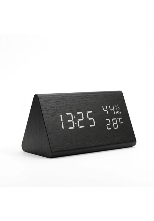 Reloj Digital De Madera Con Pantalla Led