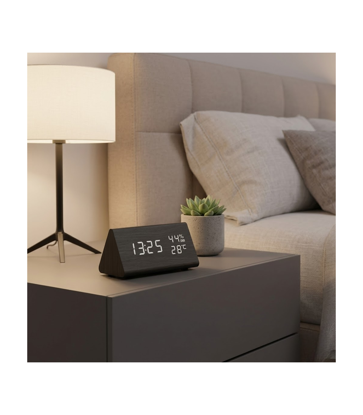 Reloj Digital De Madera Con Pantalla Led