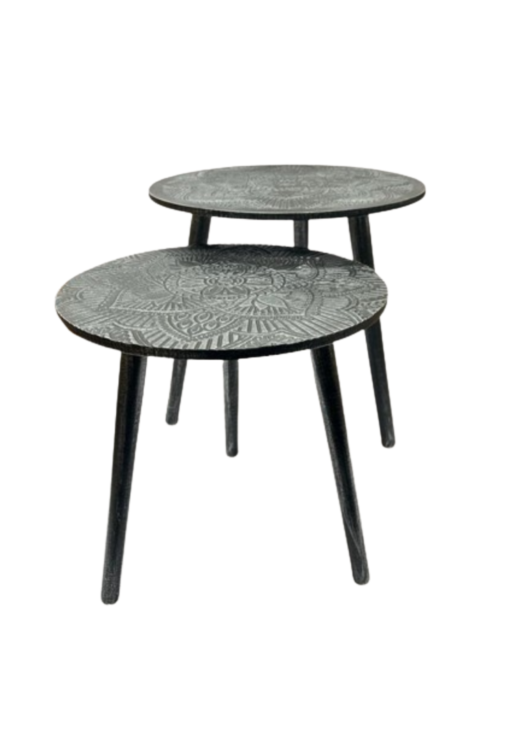 Mesa Arrime Mandala Black - Grande