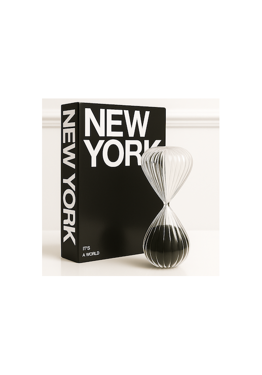 Reloj Grafo De Arena Negra En Vidrio