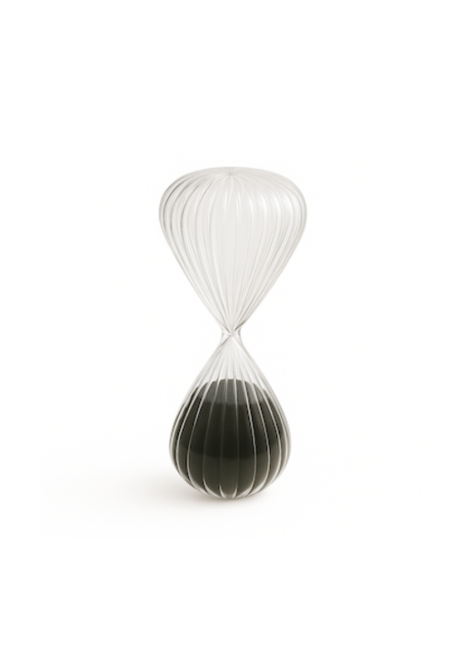 Reloj Grafo De Arena Negra En Vidrio