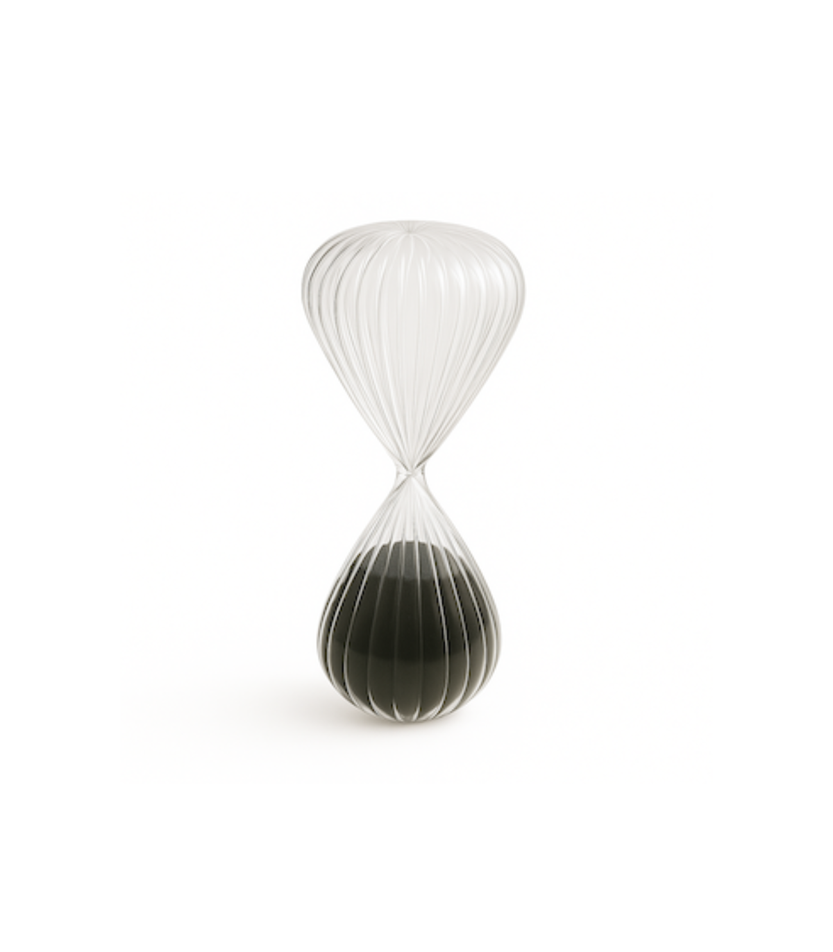 Reloj Grafo De Arena Negra En Vidrio