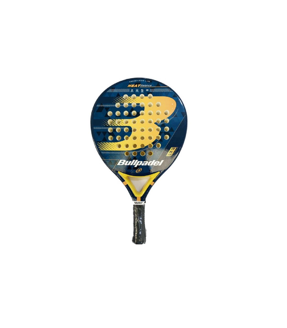 Paleta Padel Bullpadel Heat Balance Fibra Vidrio Nucleo Eva Soft Redonda Color Amarillo/azul
