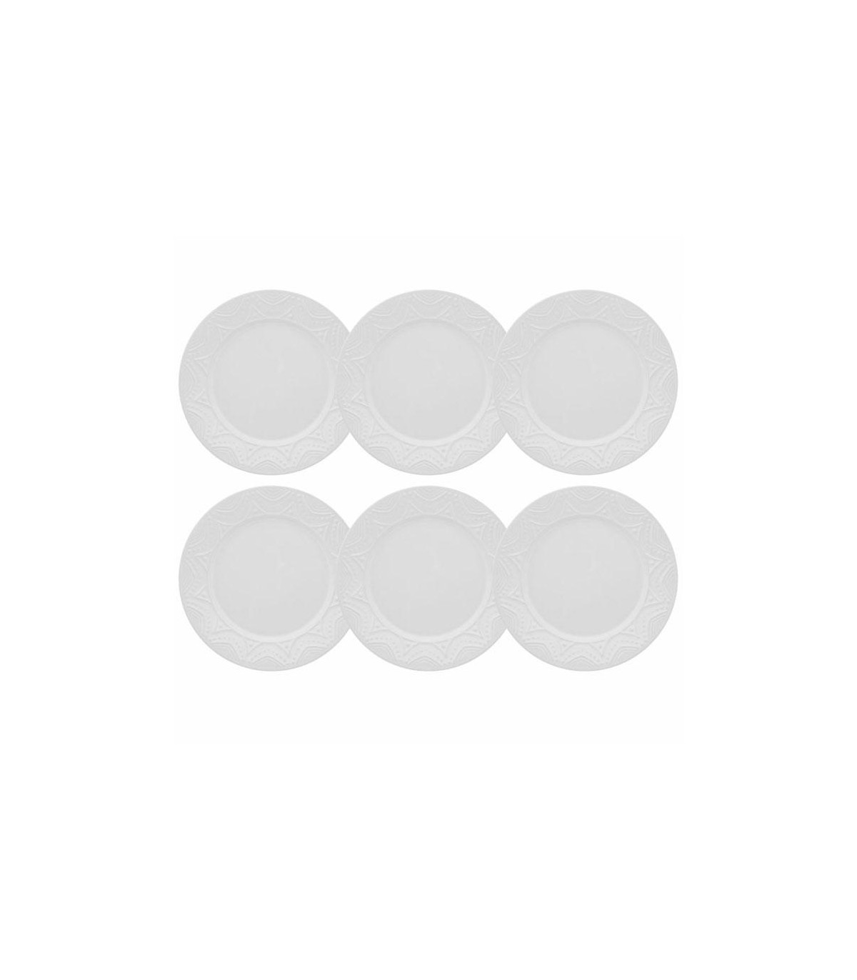 Juego De Platos Postre X 6 - 20 Cm Oxford Serena Cream