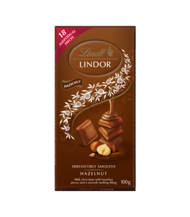 Chocolate Lindt Lindor De Avellanas Tableta 100 Gr.